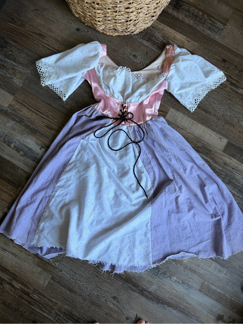 Handmade Renaissance corset dress Halloween linen cotton silk size medium/large